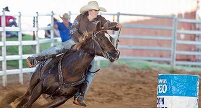 person riding horse