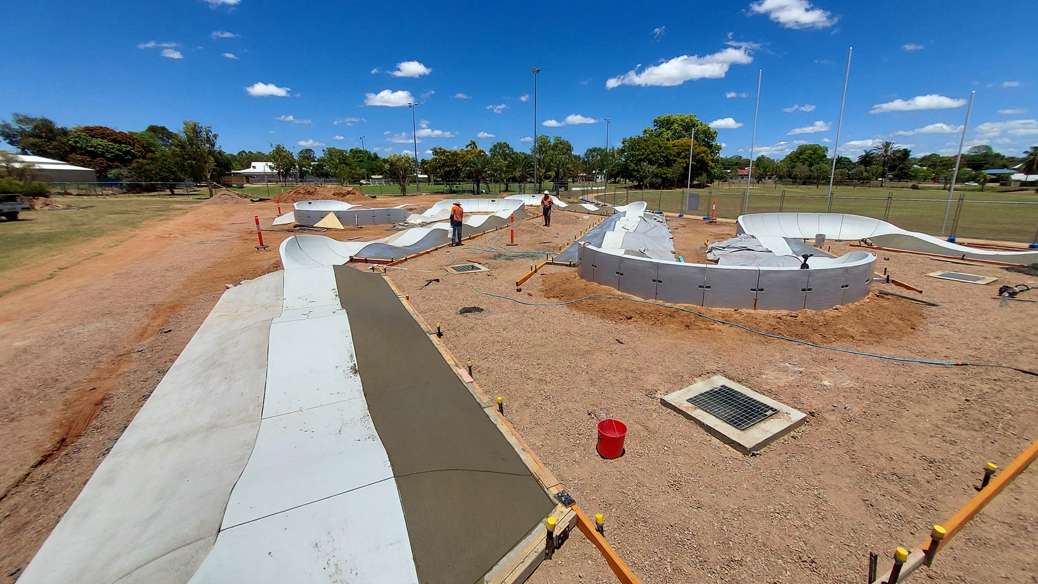 Pump track, council, charters towers, concrete